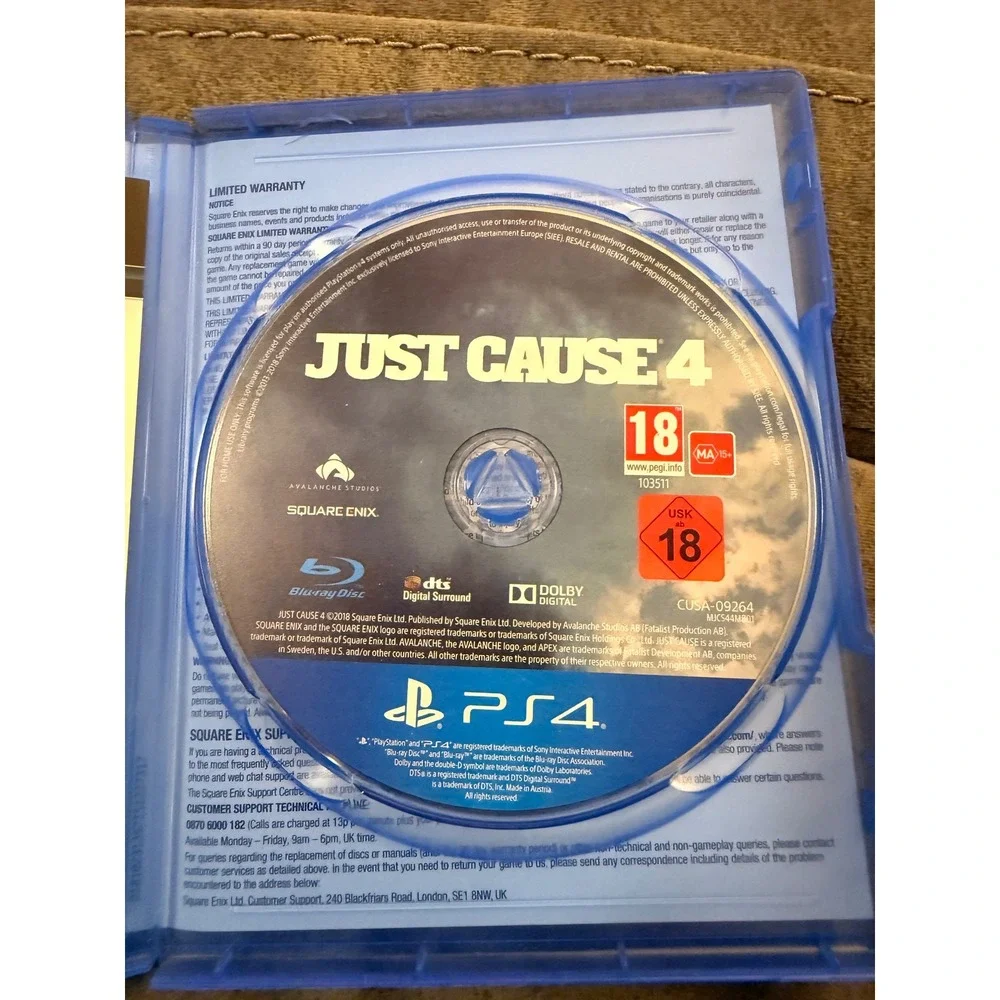 Just Cause 4 PlayStation 4 PS4 Video Game Square Enix‎ PEGI 18 PAL Version